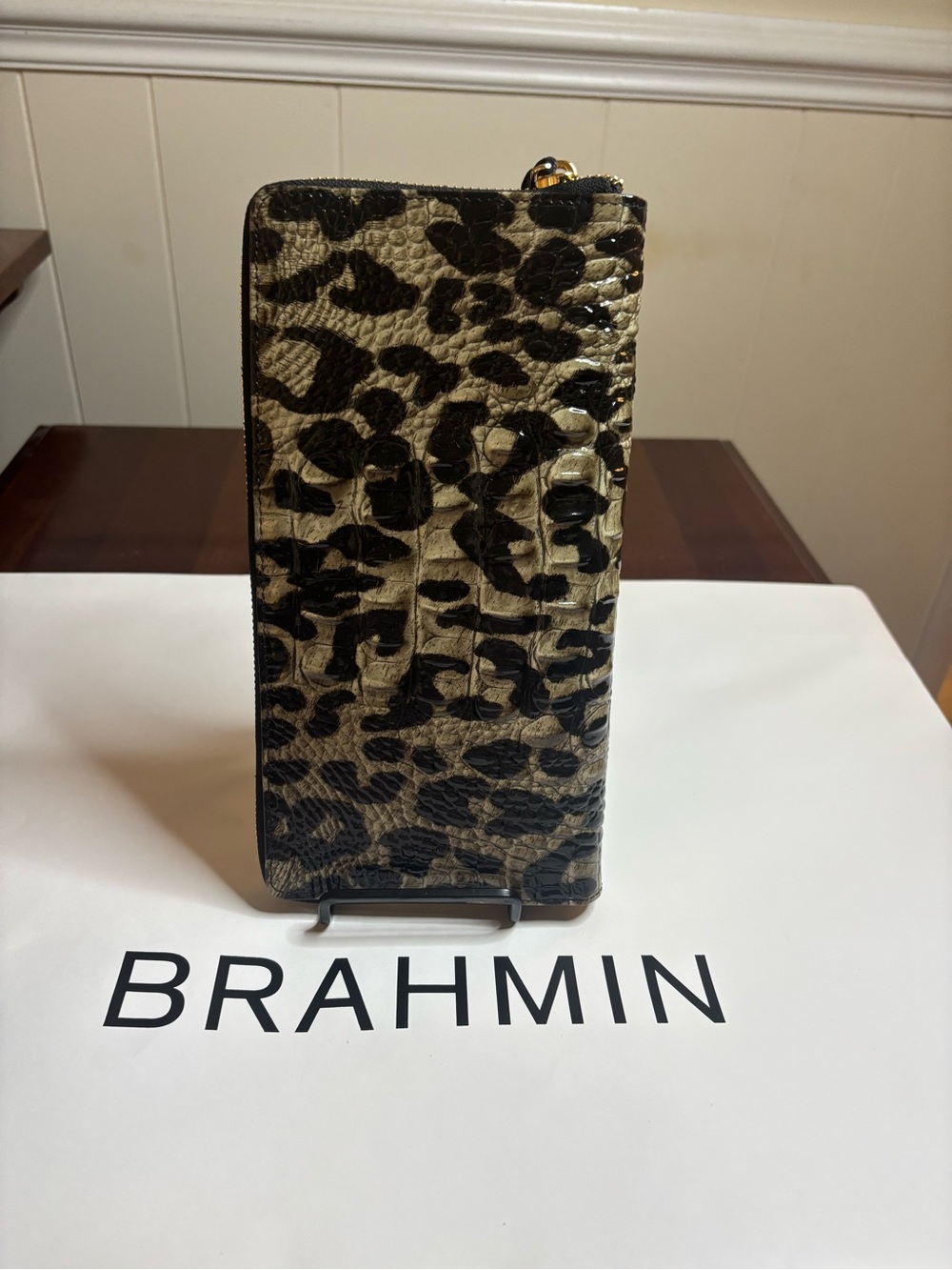 Brahmin Skyler Snow Leopard Zip-Around Wallet - Picture 5 of 7